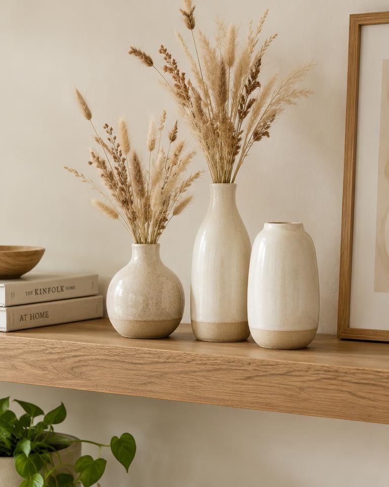 Stone Vase Trio