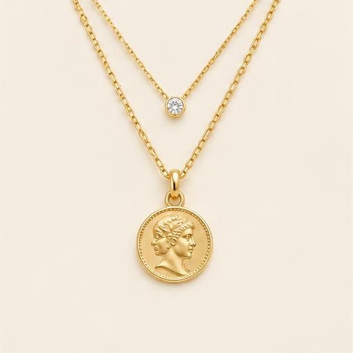 Coin Layered Necklace — sample product in the AURELLE demo store