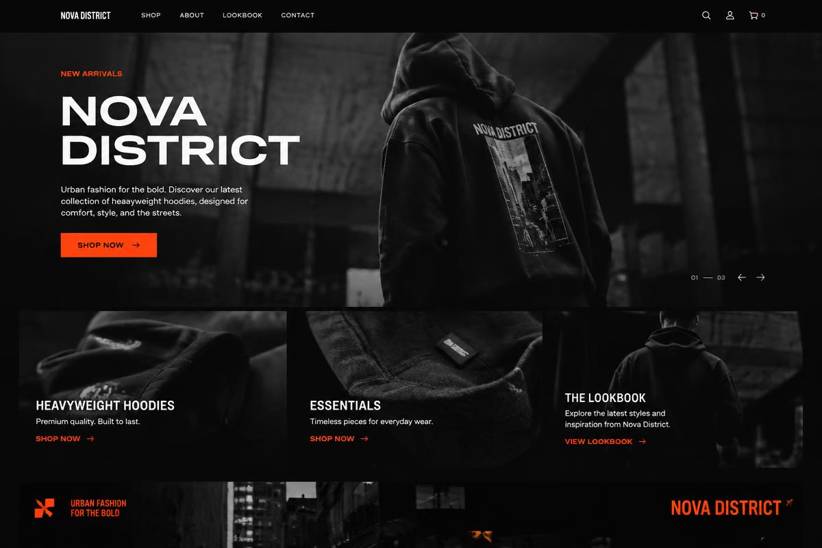 Nova District demo store homepage