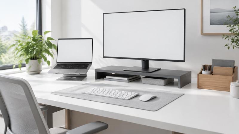 Desktop preview of the Deskly desk setup and productivity demo store